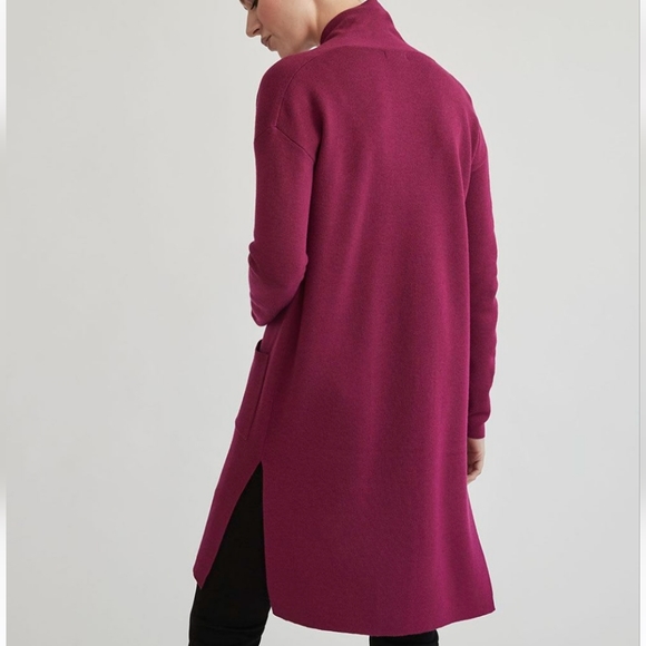 Dressy Long Open Cardi With Pockets - Picture 3 of 5